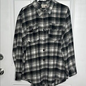 Grace & Emma Black & White Plaid Button Down Shirt Shacket Jacket NWT Women’s XL